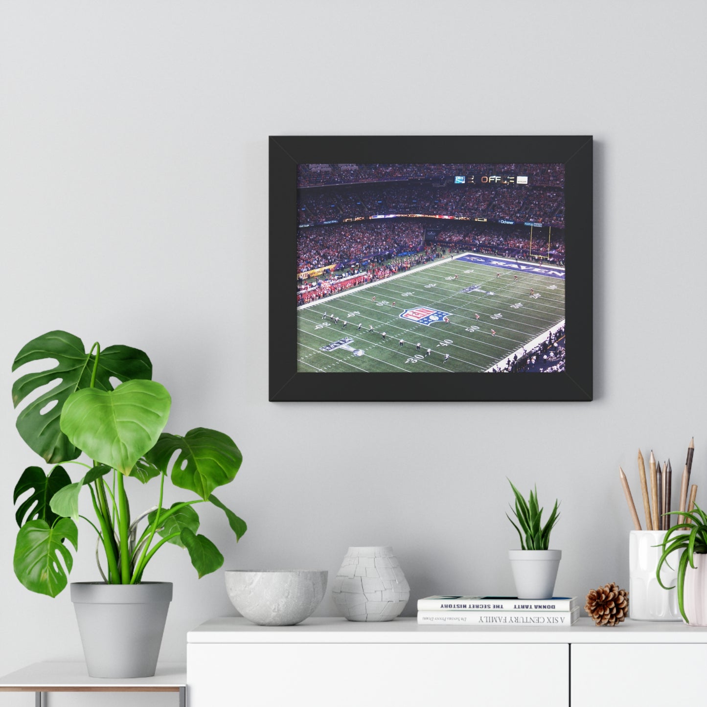 Ravens vs 49ers - Super Bowl XLVII - Framed Horizontal Poster