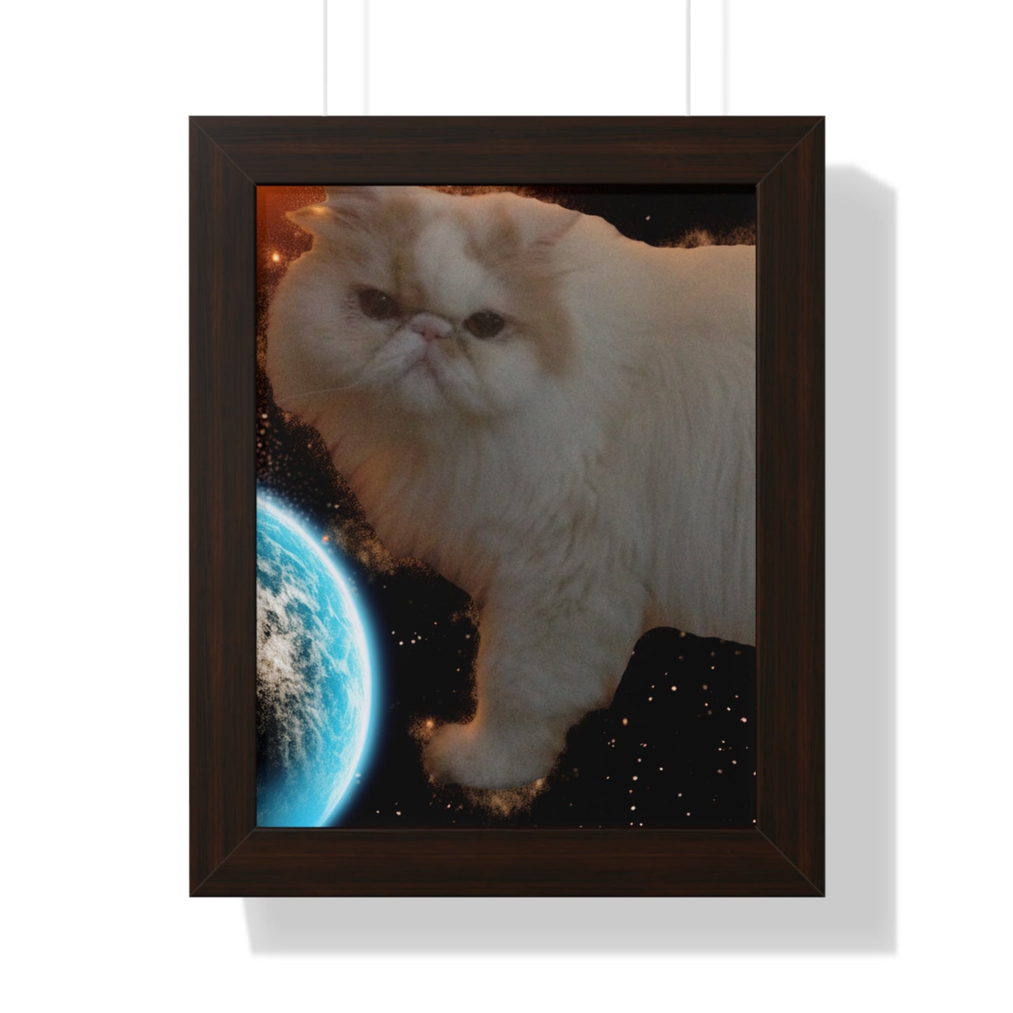 Bug a Boo Orbiting Earth - Framed Vertical Poster