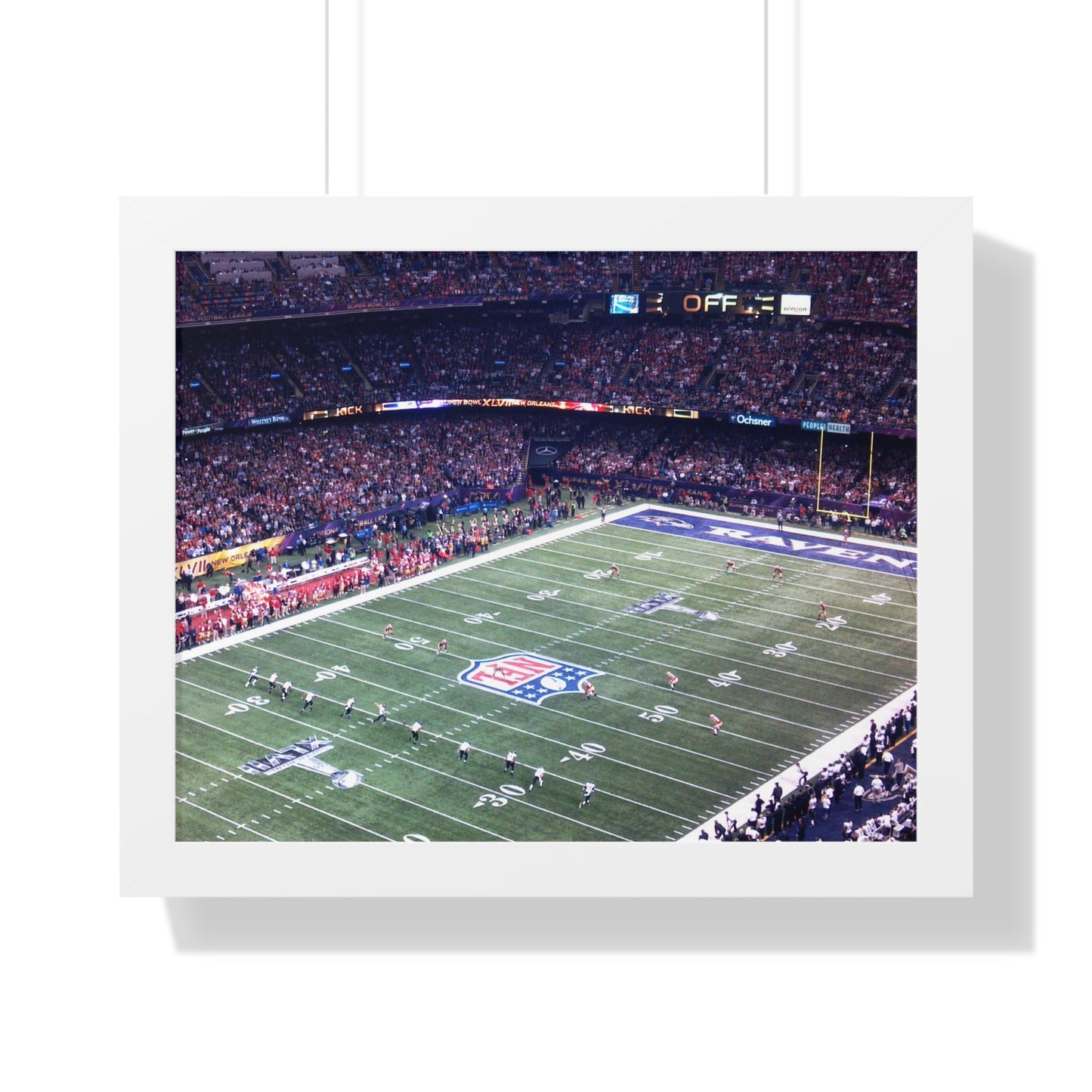 Ravens vs 49ers - Super Bowl XLVII - Framed Horizontal Poster