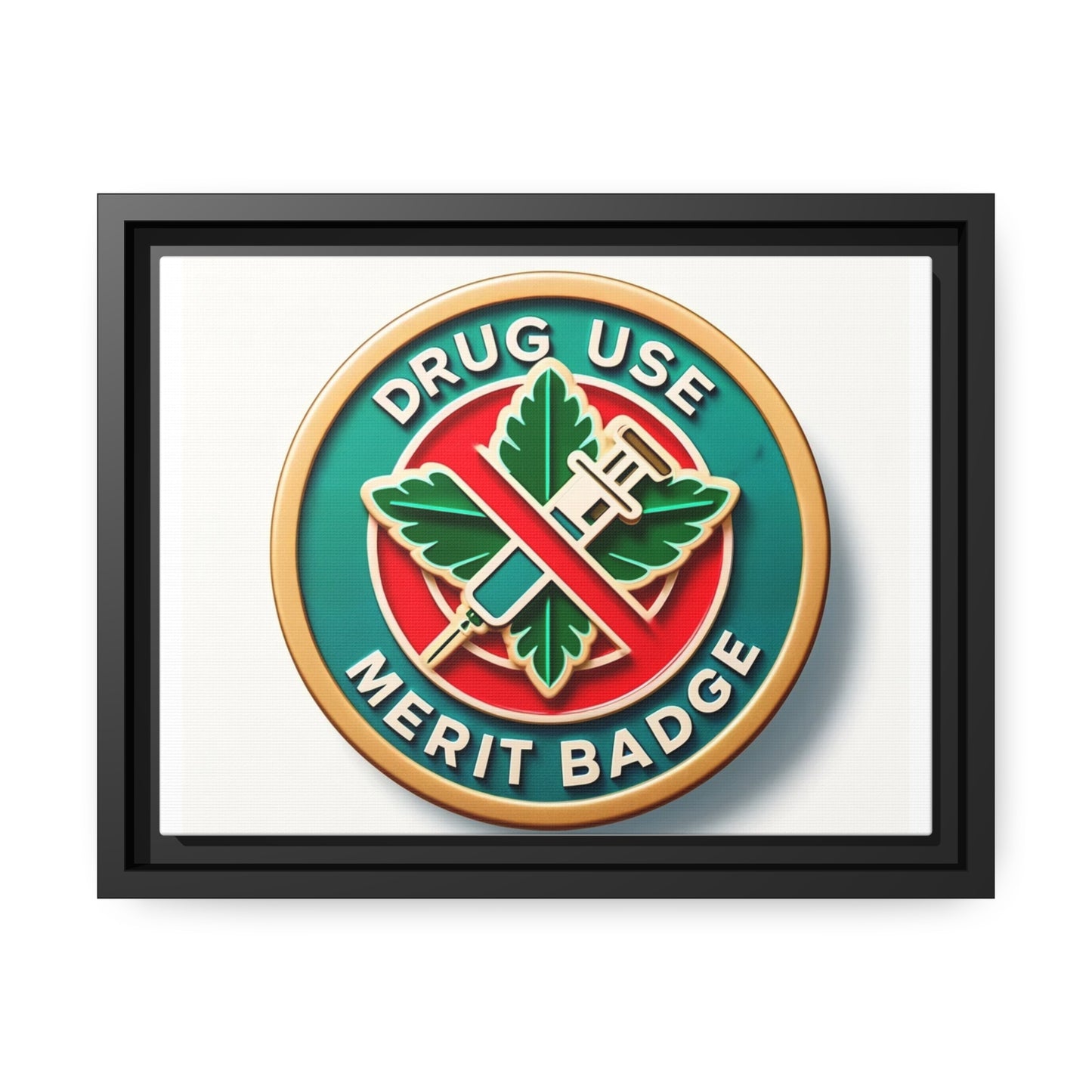 Podcast Recovery - Drug Use Merit Badge - Matte Canvas, Black Frame