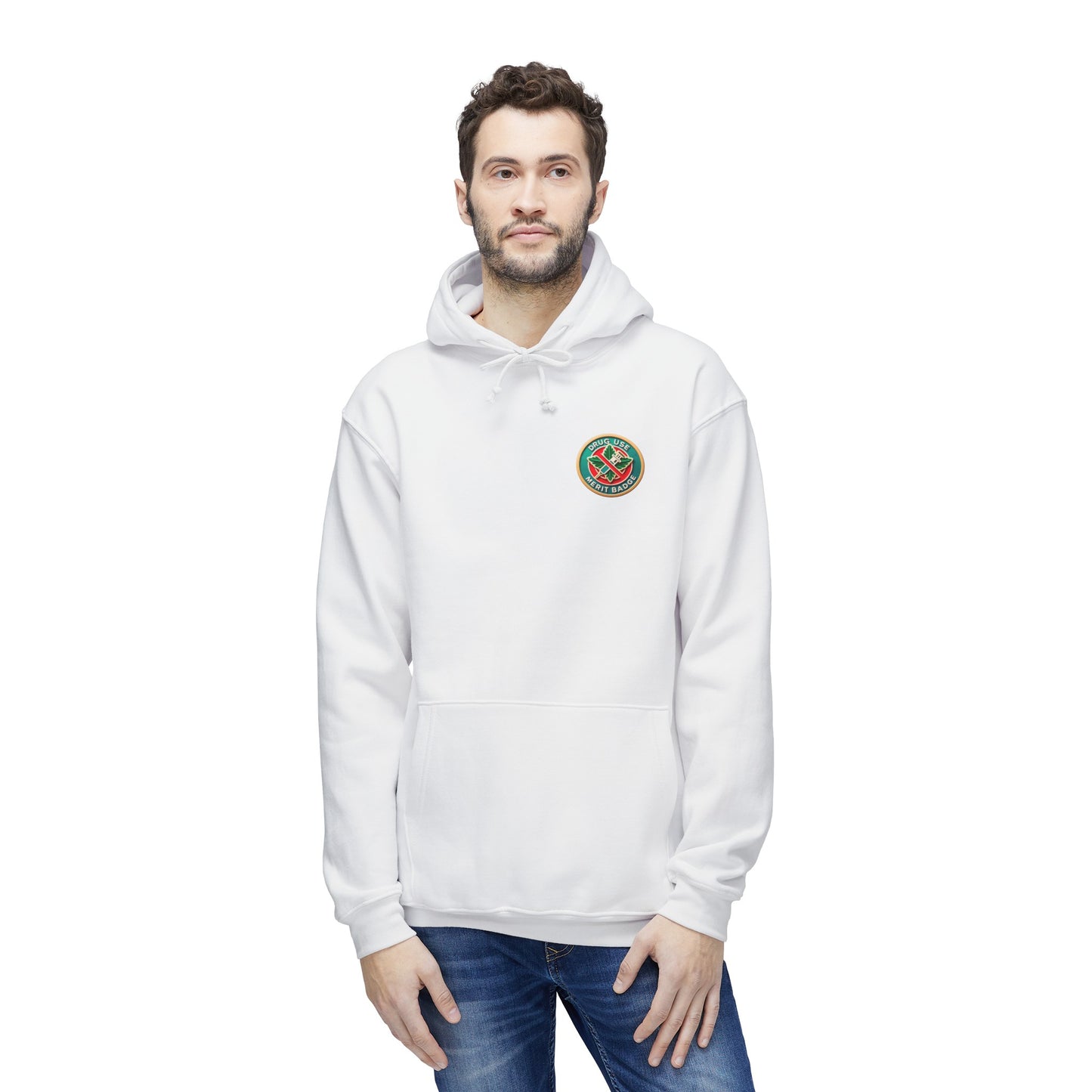 Podcast Recovery - Drug Use Merit Badge - Unisex Hooded Sweatshirt, Made in US