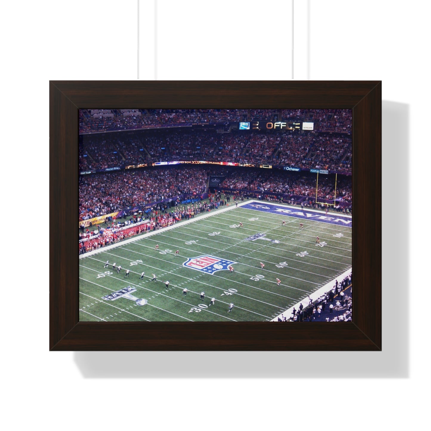 Ravens vs 49ers - Super Bowl XLVII - Framed Horizontal Poster