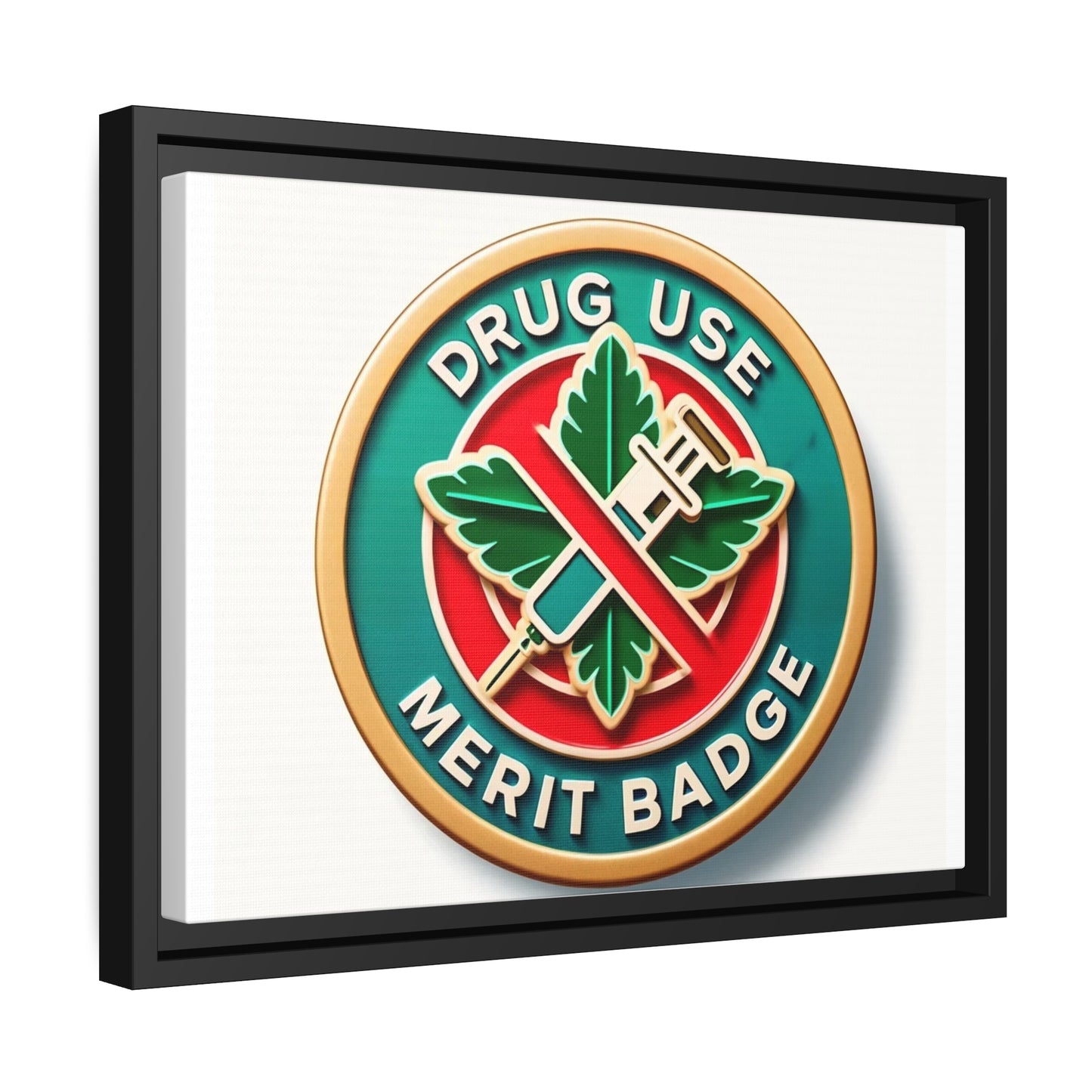 Podcast Recovery - Drug Use Merit Badge - Matte Canvas, Black Frame
