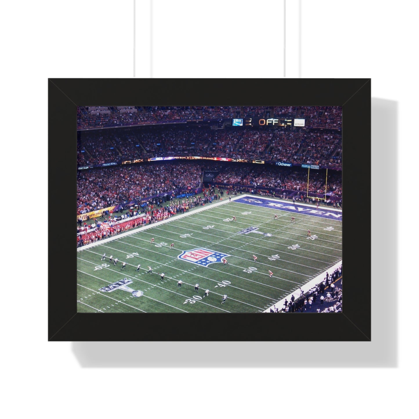 Ravens vs 49ers - Super Bowl XLVII - Framed Horizontal Poster