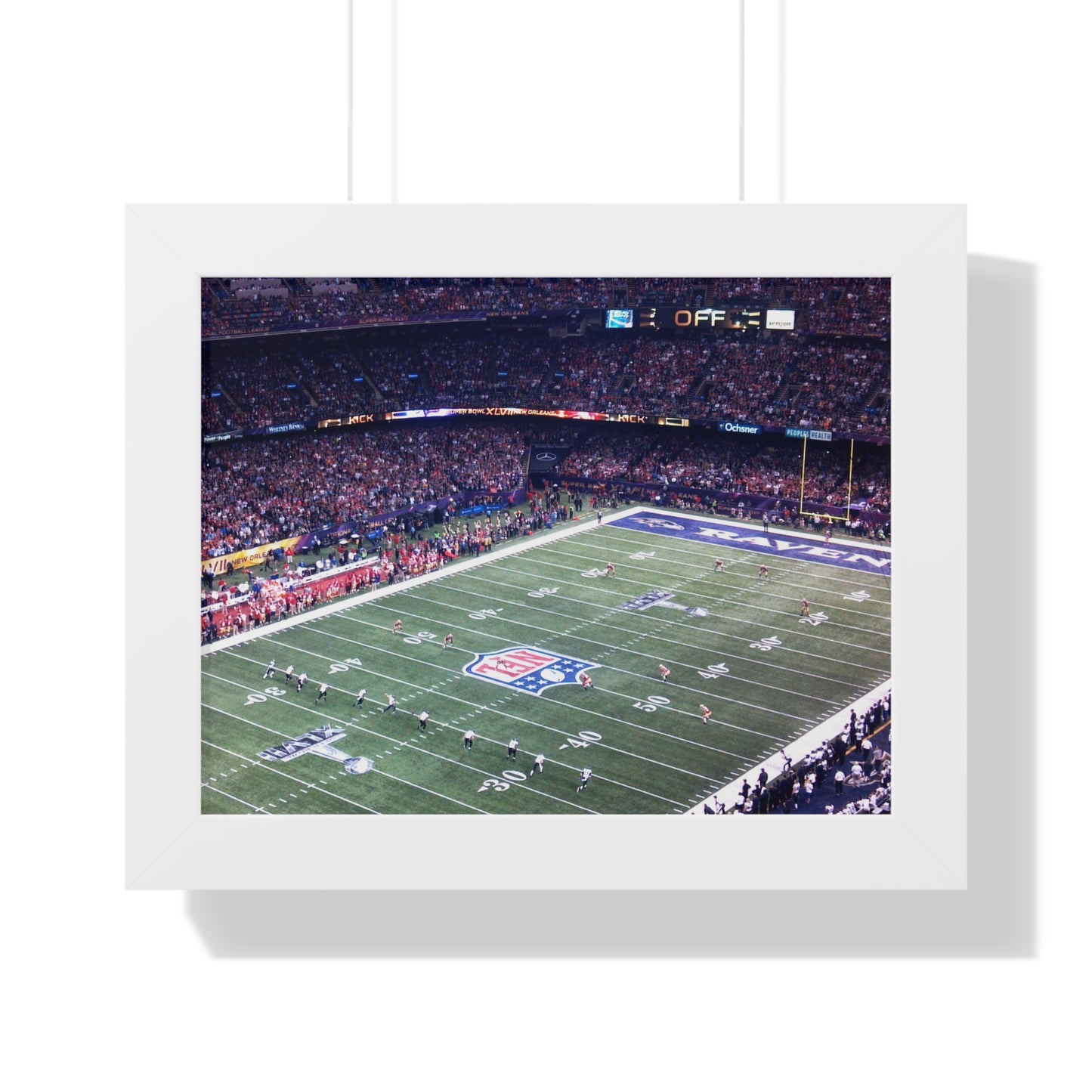 Ravens vs 49ers - Super Bowl XLVII - Framed Horizontal Poster