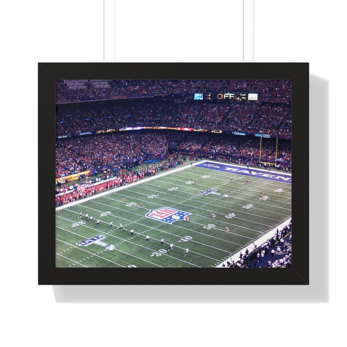 Ravens vs 49ers - Super Bowl XLVII - Framed Horizontal Poster
