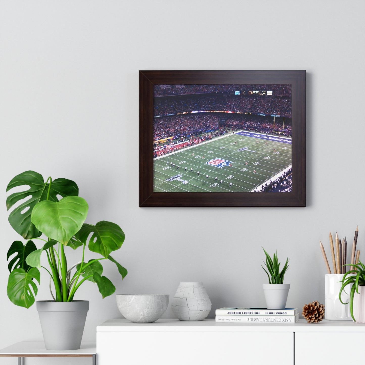Ravens vs 49ers - Super Bowl XLVII - Framed Horizontal Poster