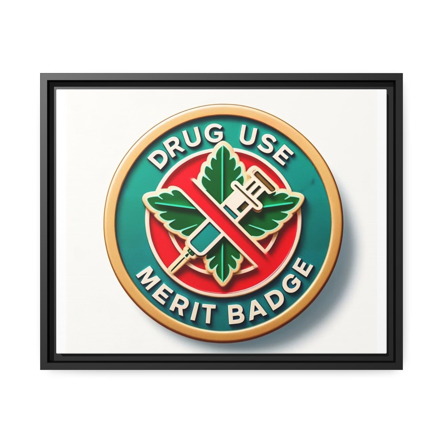 Podcast Recovery - Drug Use Merit Badge - Matte Canvas, Black Frame
