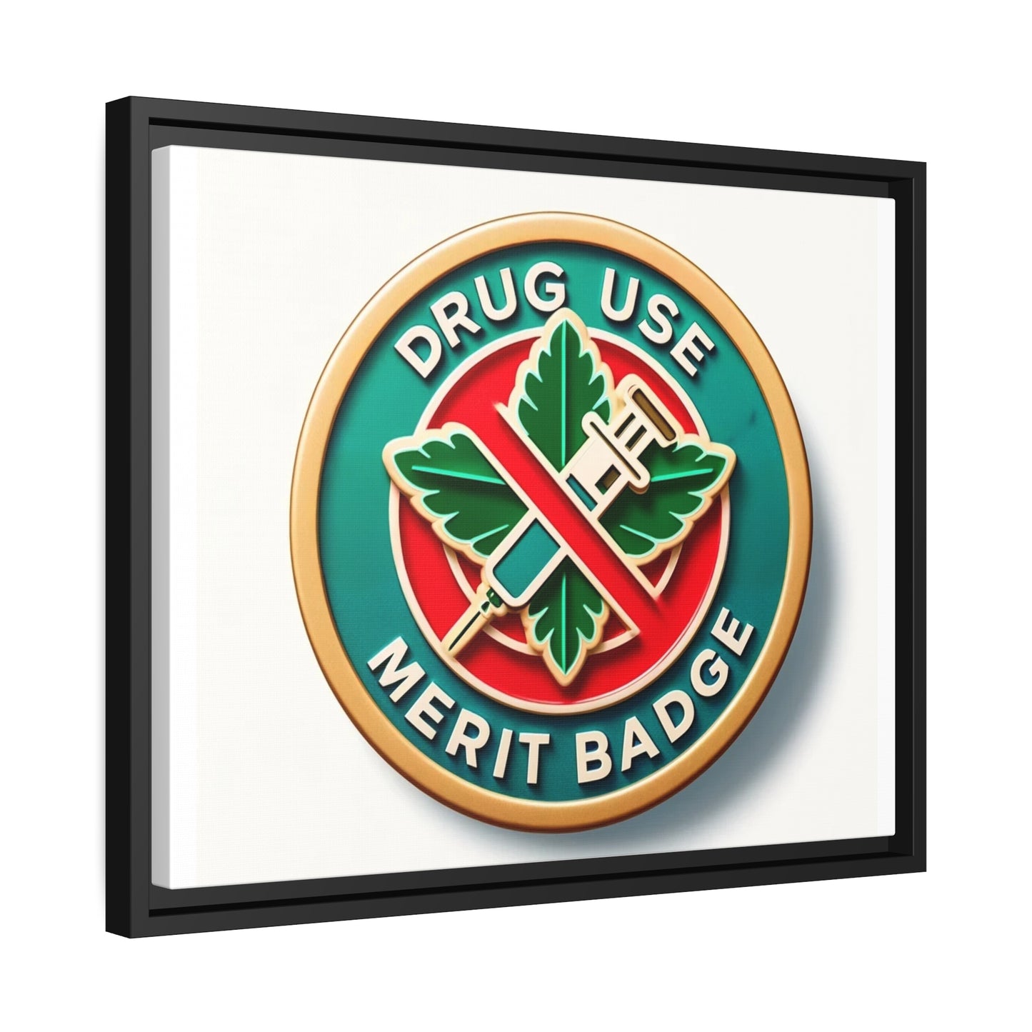 Podcast Recovery - Drug Use Merit Badge - Matte Canvas, Black Frame