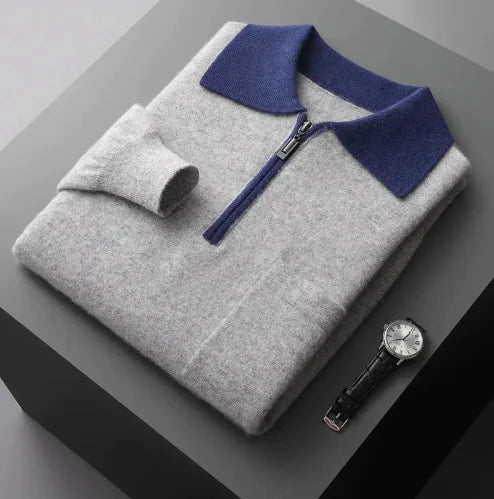 Men's Autumn and Winter Long-Sleeved Fleece Sweater
