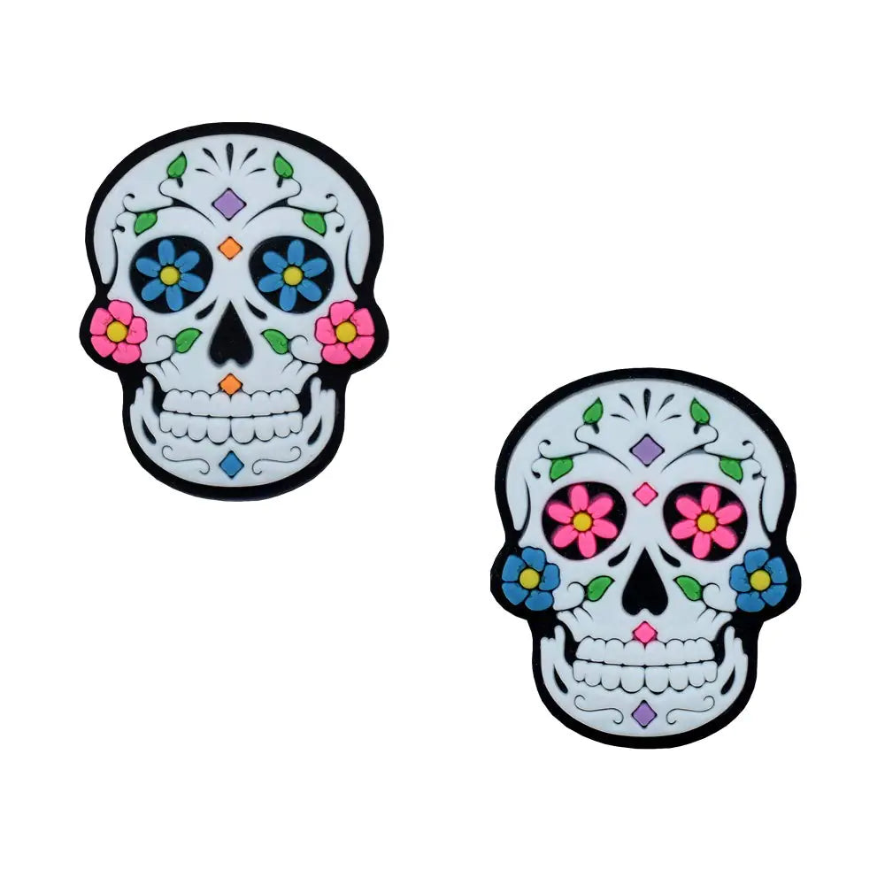 Racket Expressions 2 Sided Dia De Los Muertos Skull Holiday Tennis Racket Dampener Shock Absorber Tennis Dampeners for Rackets - Tennis Vibration Dampeners - Fits All Racquets - 2 Pack