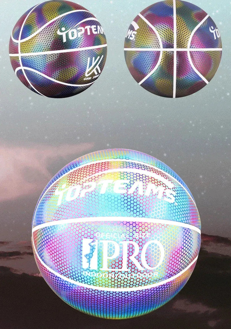 Size 7 Holographic PU Basketball - Reflective Sports Ball