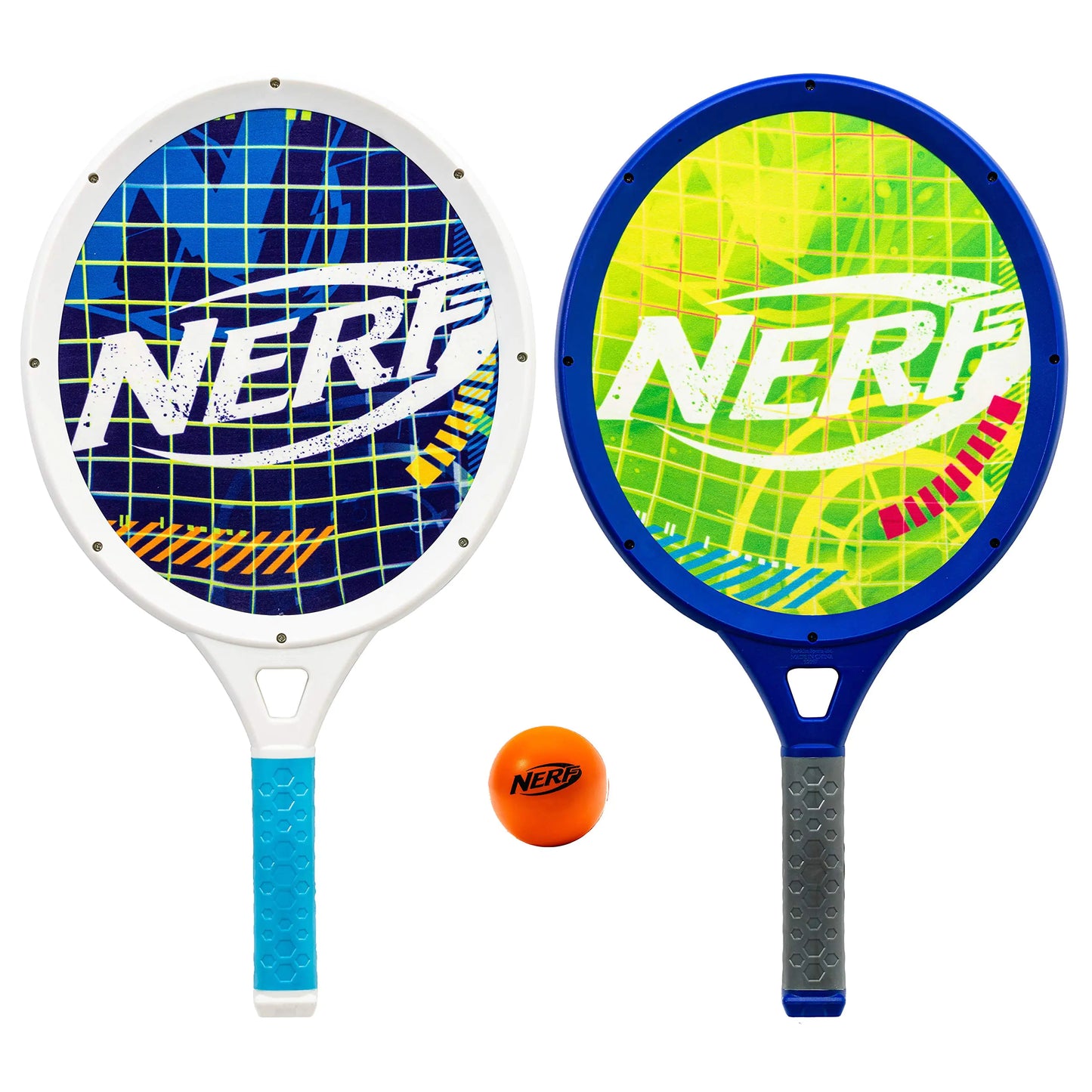 Nerf Driveway Tennis Set for Kids - 2 Player Kids Indoor Tennis Toy Set - Jumbo Rackets and Foam Ball - (2) Rackets + Foam Ball Included