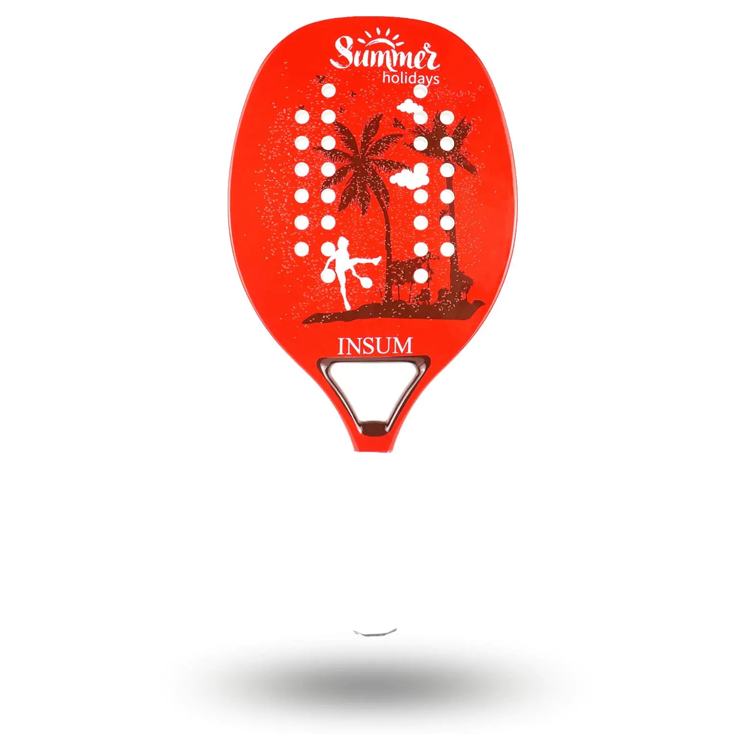 INSUM Beach Tennis Racket Paddle EVA Soft Carbon Fiber Sand Grit Tech for Ultra Spin (Red)