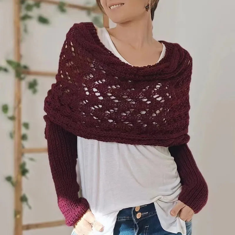 Knitted Double Sleeve Shawl