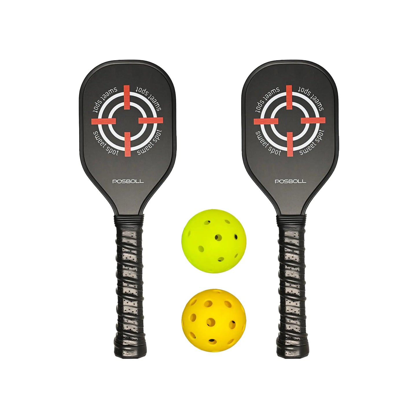 Posboll Pickleball Trainer Paddle 2-Piece Set Sweet Spot Paddle Lightweight Graphite Racket Equipment Aids Ergonomic Grip Ideal for Enhanced Precision Control Beginners Advancement