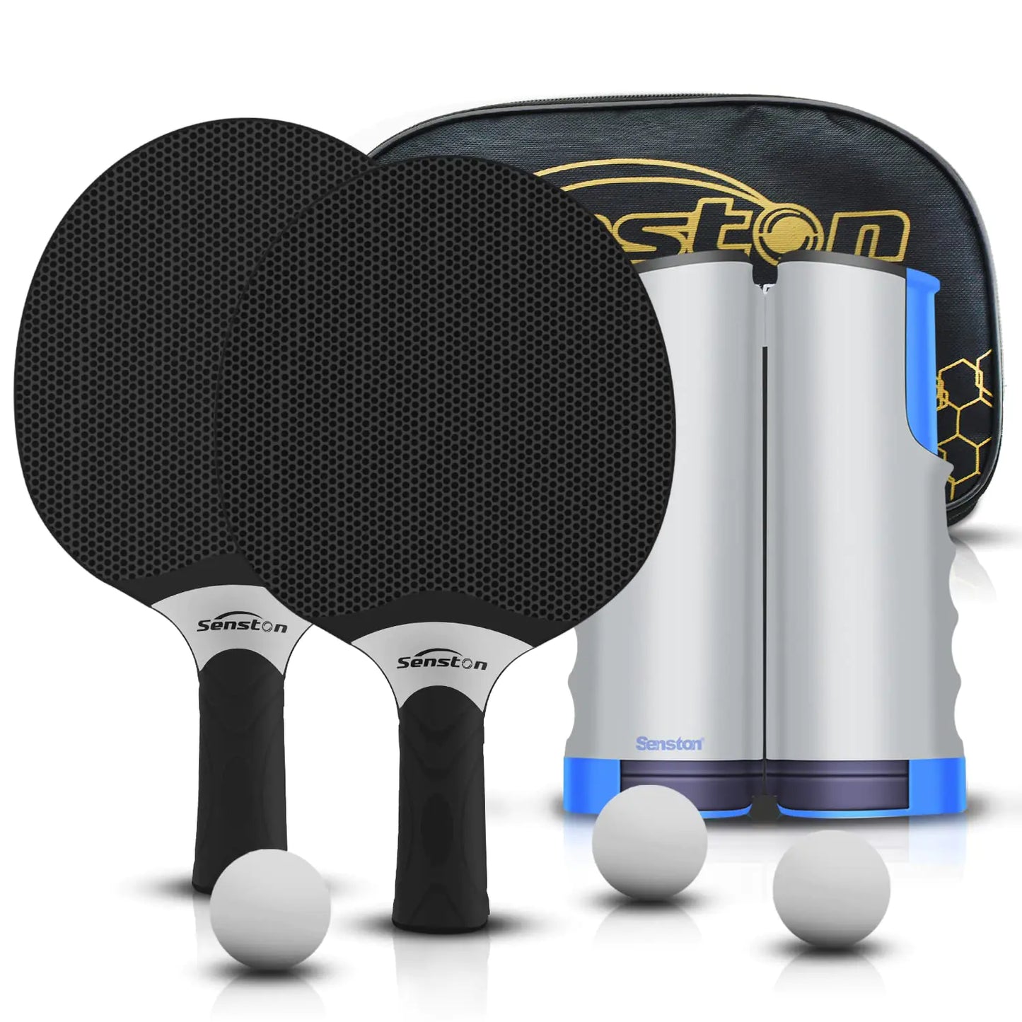 Senston Table Tennis Rackets Set Professional Table Tennis Racket with 3 Balls Composite Rubber Ping Pong Paddle Set