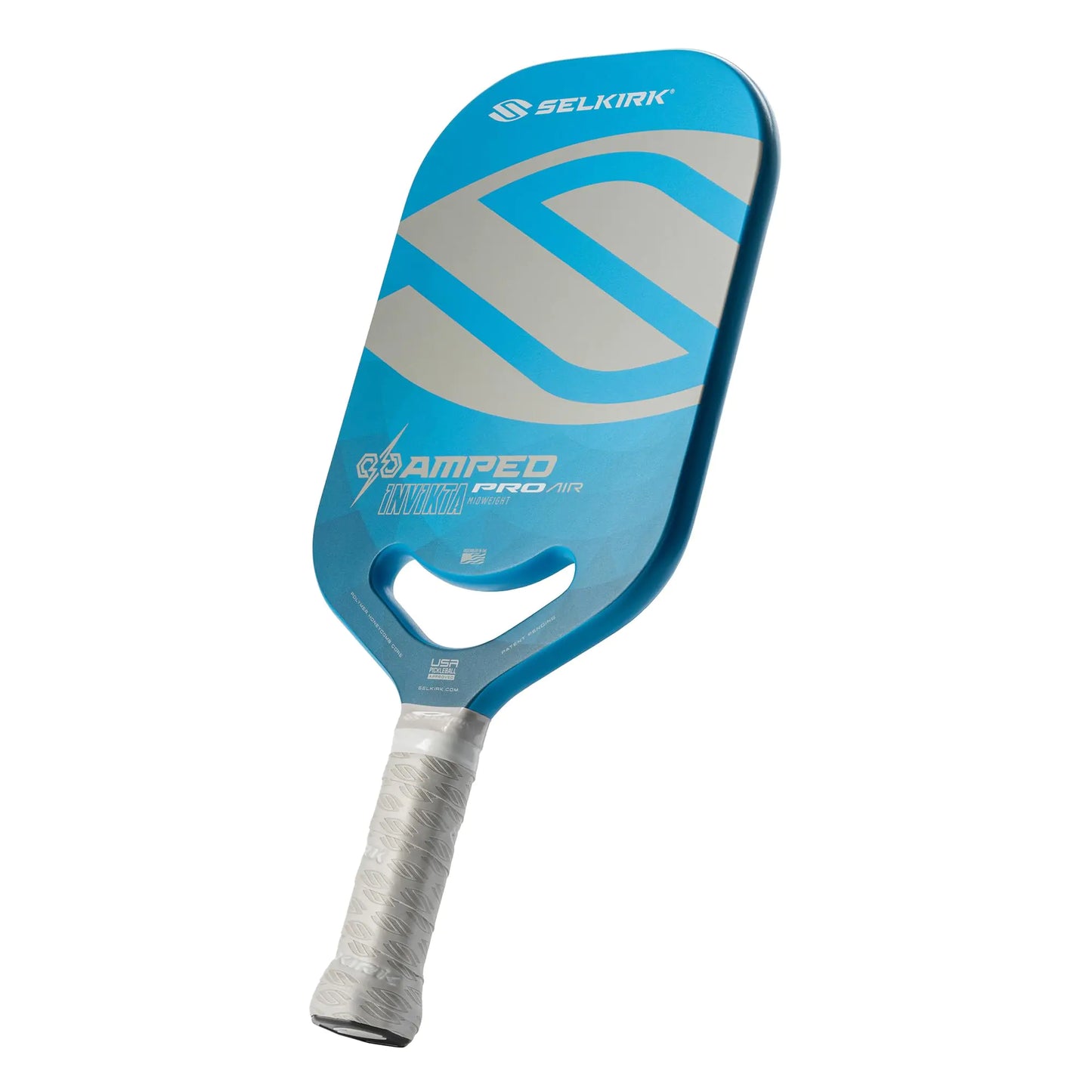 2025 Selkirk Amped Pro Air Pickleball Paddle | Fiberglass Pickleball Paddle with a Polypropylene X5+ 16mm Core | Throatflex | Flex Foam | Pickleball Rackets Made in The USA | Invikta Blue