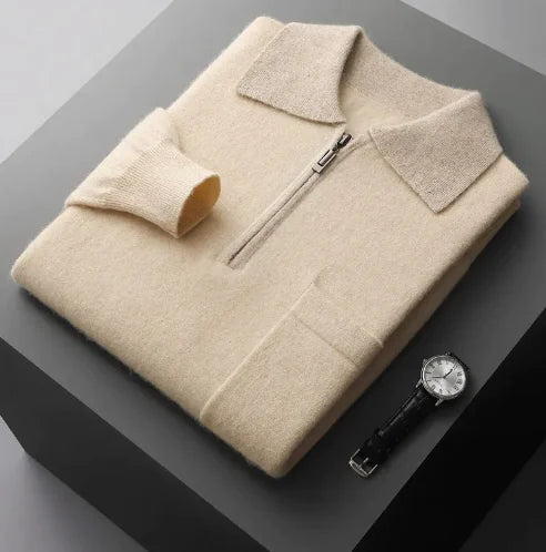 Men's Autumn and Winter Long-Sleeved Fleece Sweater