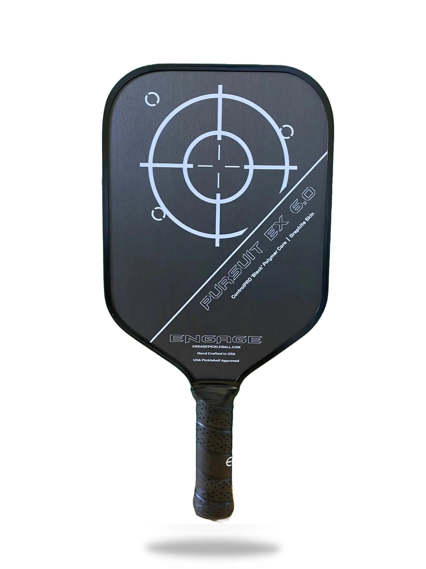 Engage Pickleball Pursuit EX 6.0 Pickleball Paddle - Graphite Pickleball Paddle with Black Core - USAPA Approved Pickleball Paddles - Pickleball Rackets for Adults - Made in USA - Lite (Arctic White)