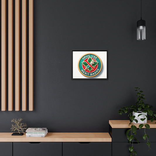Podcast Recovery - Drug Use Merit Badge - Matte Canvas, Black Frame