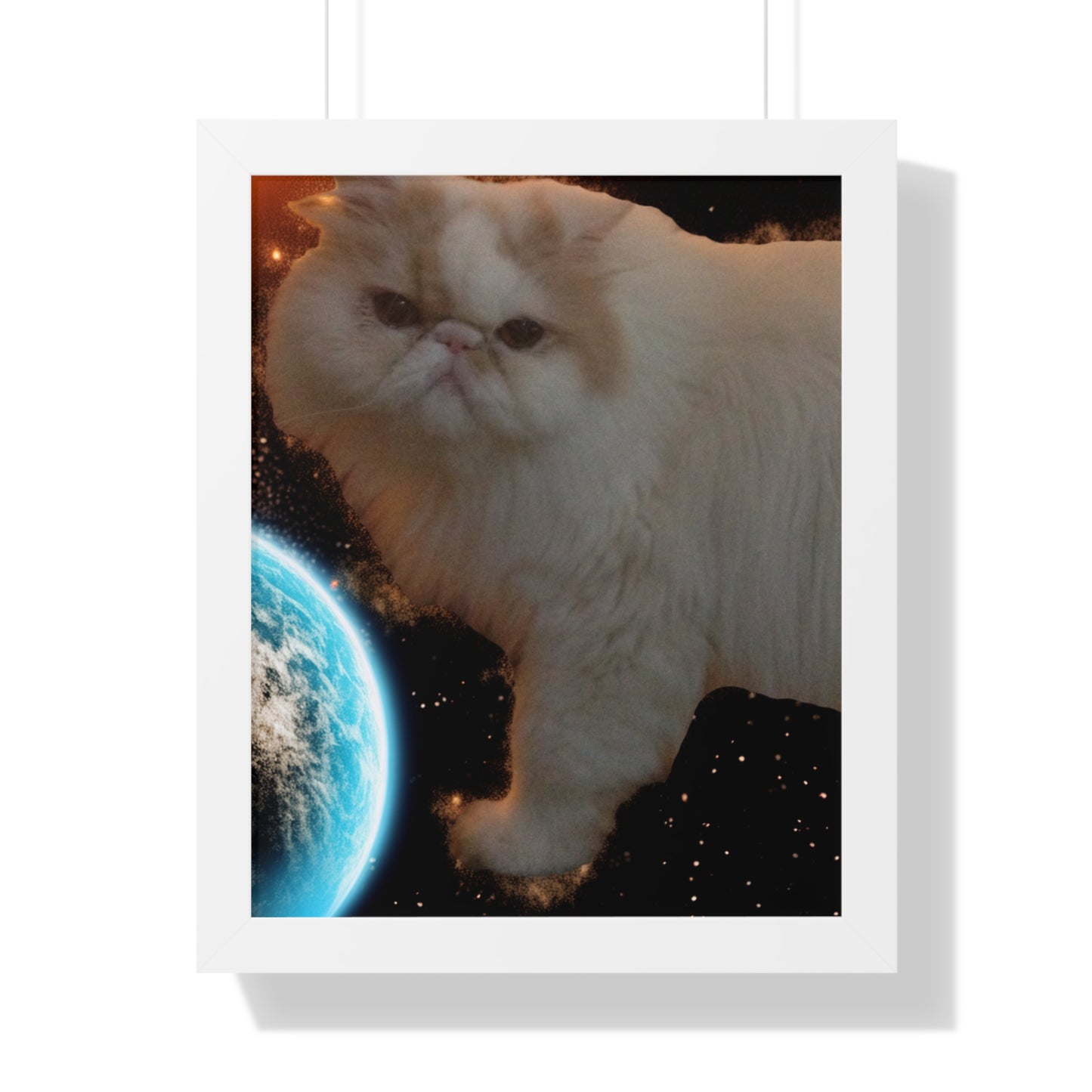 Bug a Boo Orbiting Earth - Framed Vertical Poster