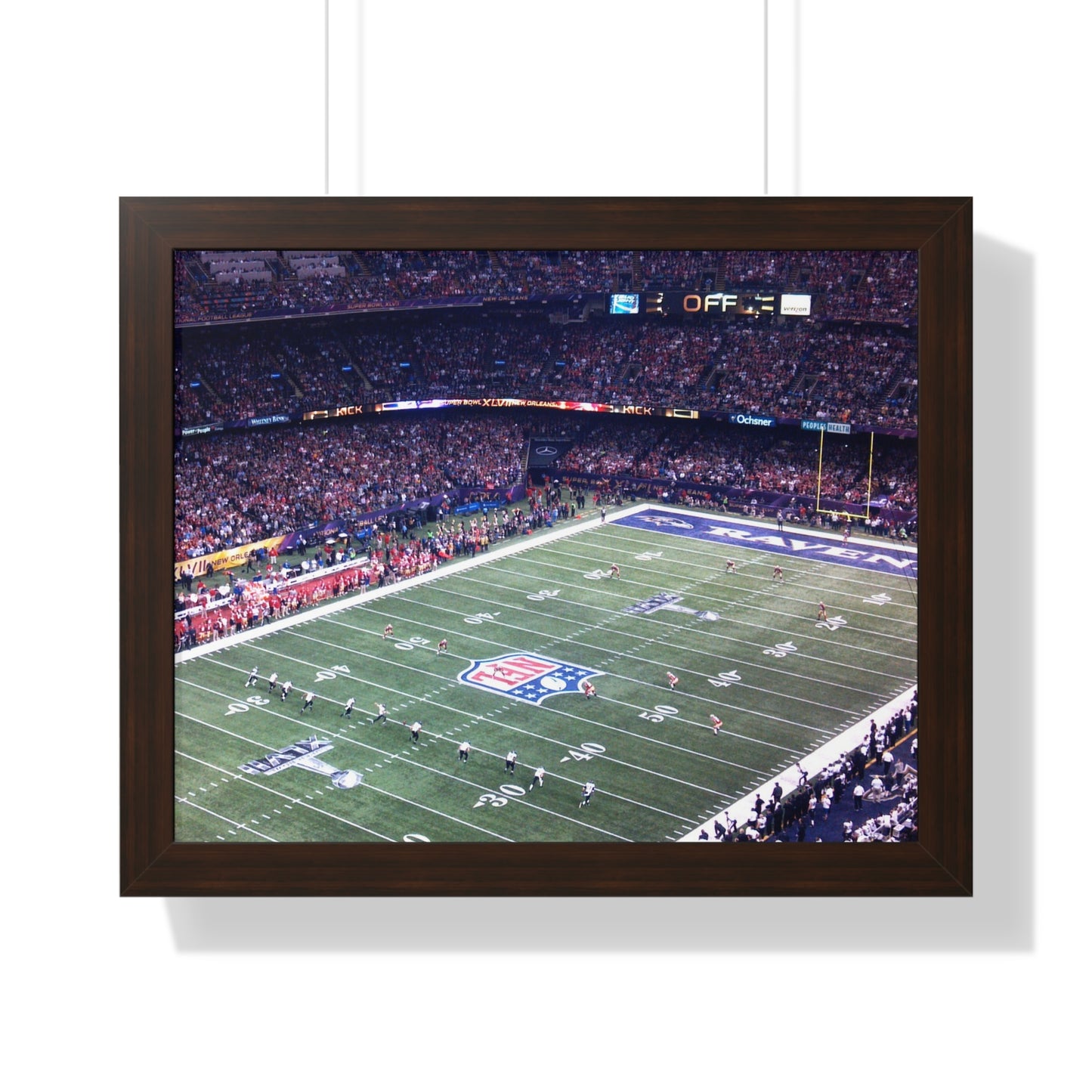 Ravens vs 49ers - Super Bowl XLVII - Framed Horizontal Poster