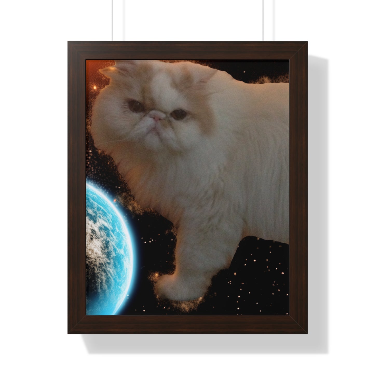 Bug a Boo Orbiting Earth - Framed Vertical Poster