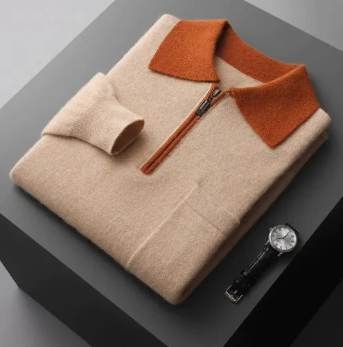 Men's Autumn and Winter Long-Sleeved Fleece Sweater