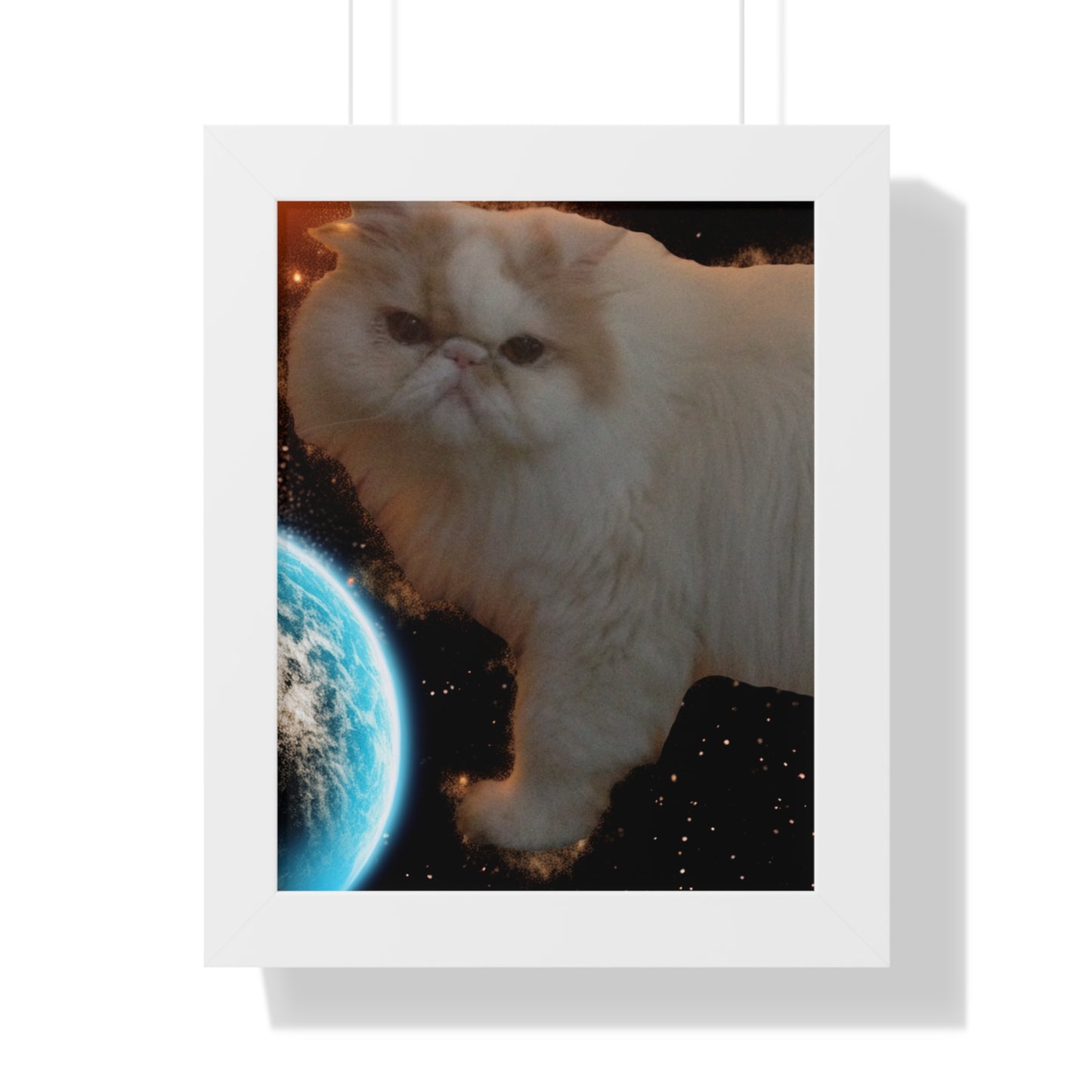 Bug a Boo Orbiting Earth - Framed Vertical Poster