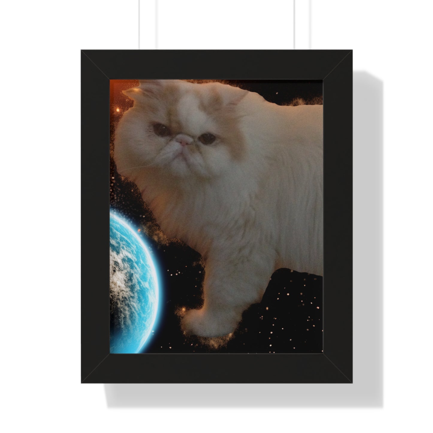 Bug a Boo Orbiting Earth - Framed Vertical Poster