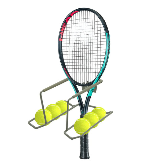 Aolamegs Wall Mounted Metal Tennis Racket and Ping Pong Holder for Badminton/Tennis/Pingpong Racquet Holder Garage OrganizerSports Storage Station