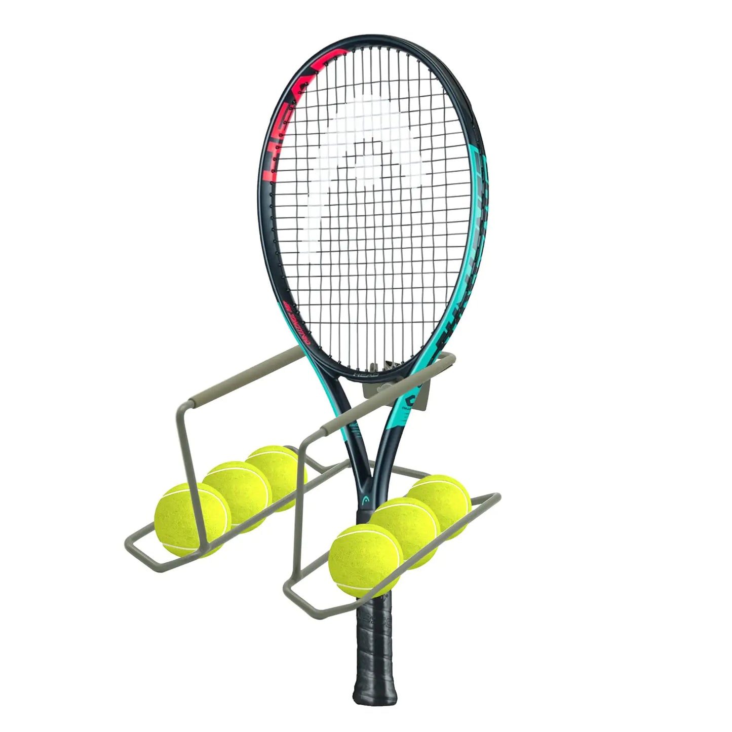 Aolamegs Wall Mounted Metal Tennis Racket and Ping Pong Holder for Badminton/Tennis/Pingpong Racquet Holder Garage OrganizerSports Storage Station