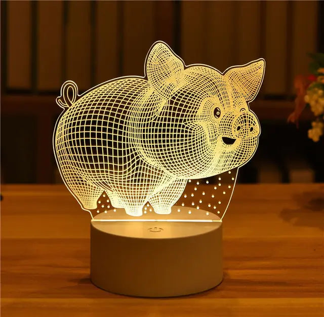 Juguetes modelo de luz nocturna LED 3D
