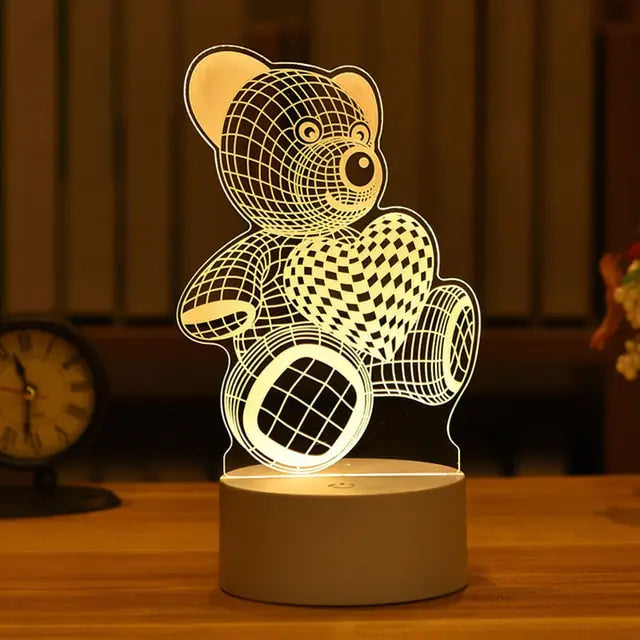 Juguetes modelo de luz nocturna LED 3D