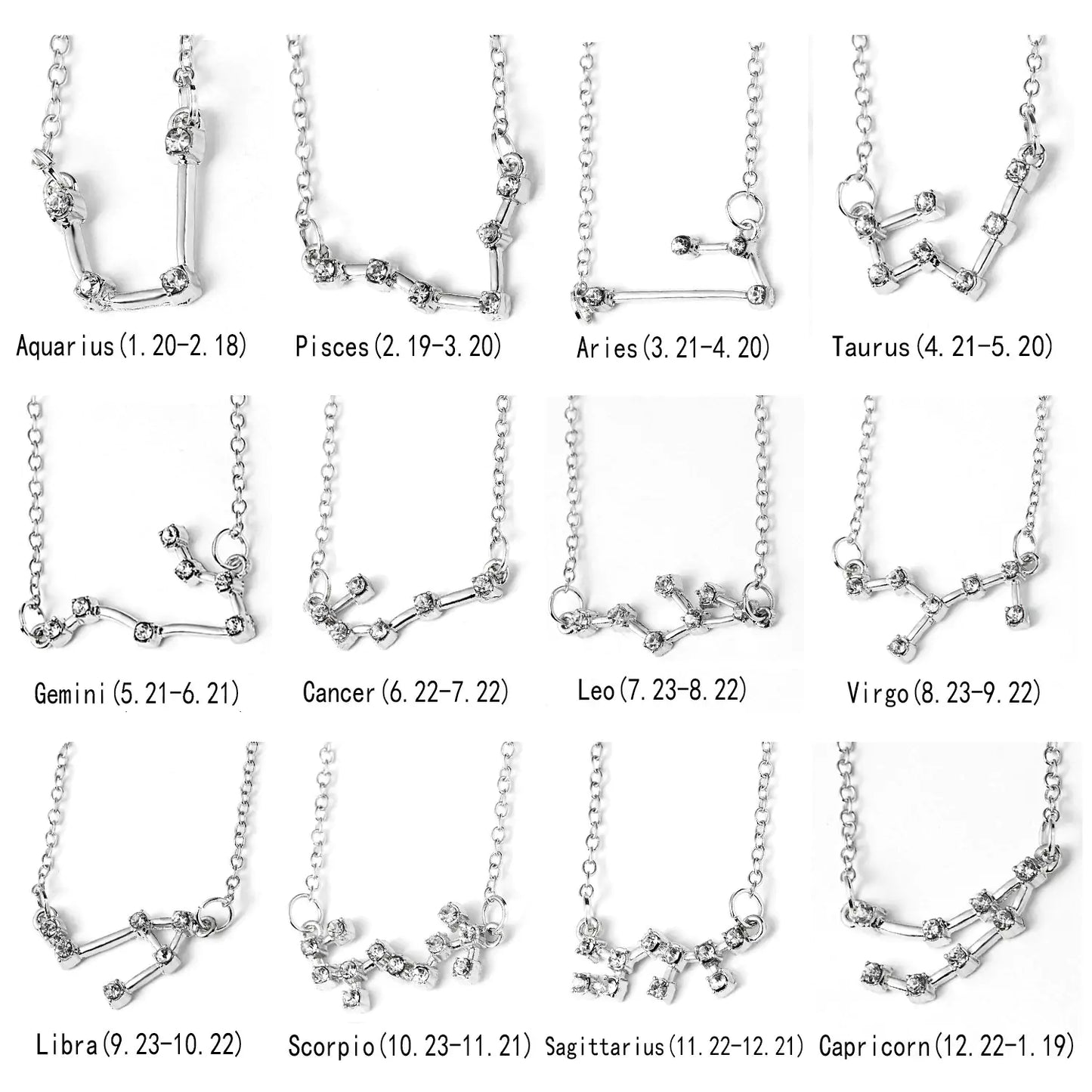 Collar de signos del zodíaco de 12 constelaciones
